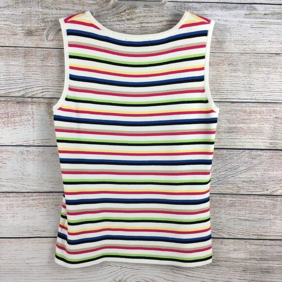Designers Originals Muliticolor Striped Sleeveless Knit Sweater Tank - Picture 4 of 9